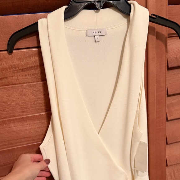 Reiss “Macy” Cream Midi Dress with Waist Tie - Picture 10 of 14